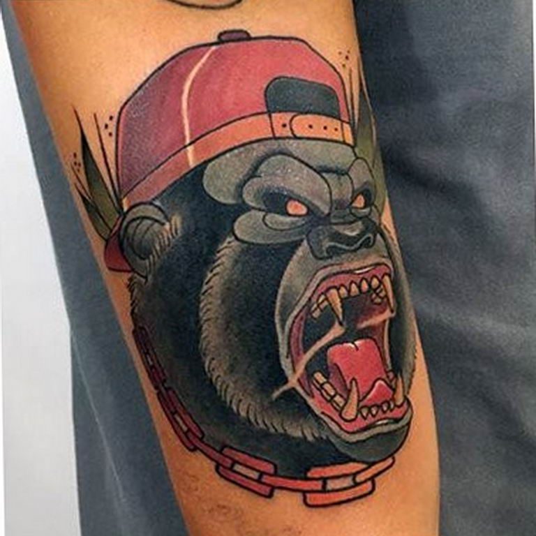 Modern Gorilla Tattoo. 