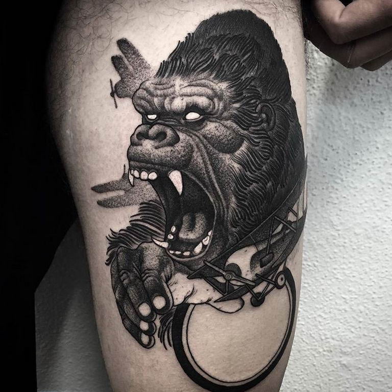50 King Kong Tattoo Designs For Men  Furious Gorilla Ink Ideas