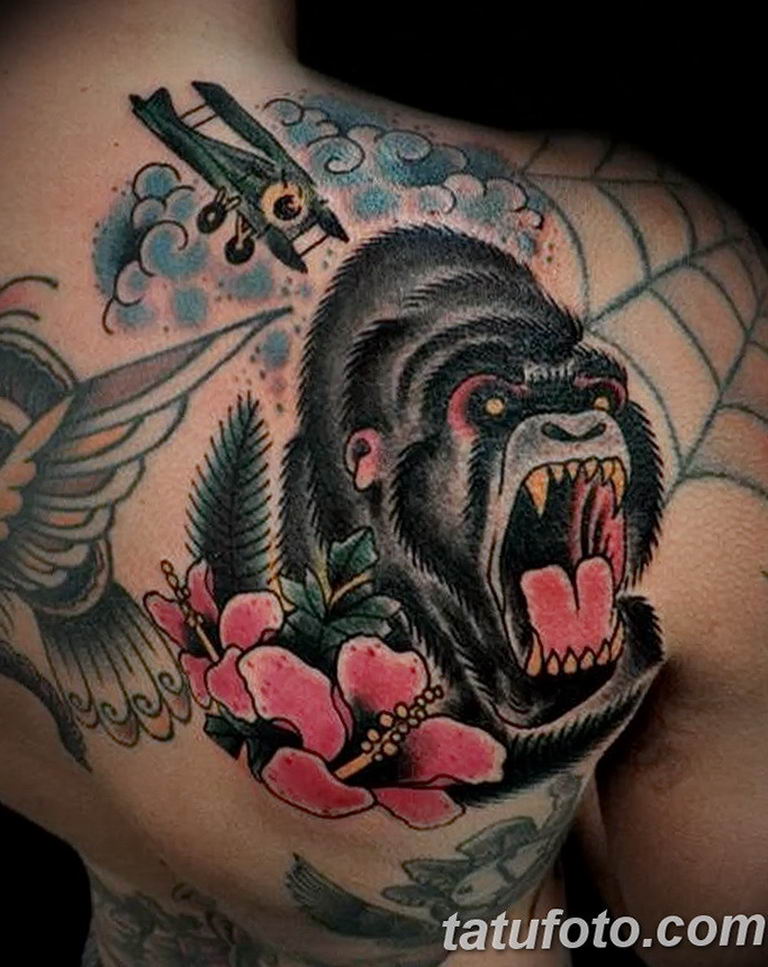 Neo Traditional Gorilla Tattoo Flash Design  Etsy