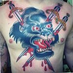 photo example of a gorilla tattoo 28.01.2019 №057 - drawing tattoo gorilla - tattoovalue.net