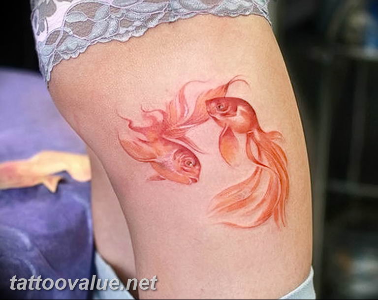 photo goldfish tattoo 04.01.2019 №012 - goldfish tattoo idea - tattoovalue.net
