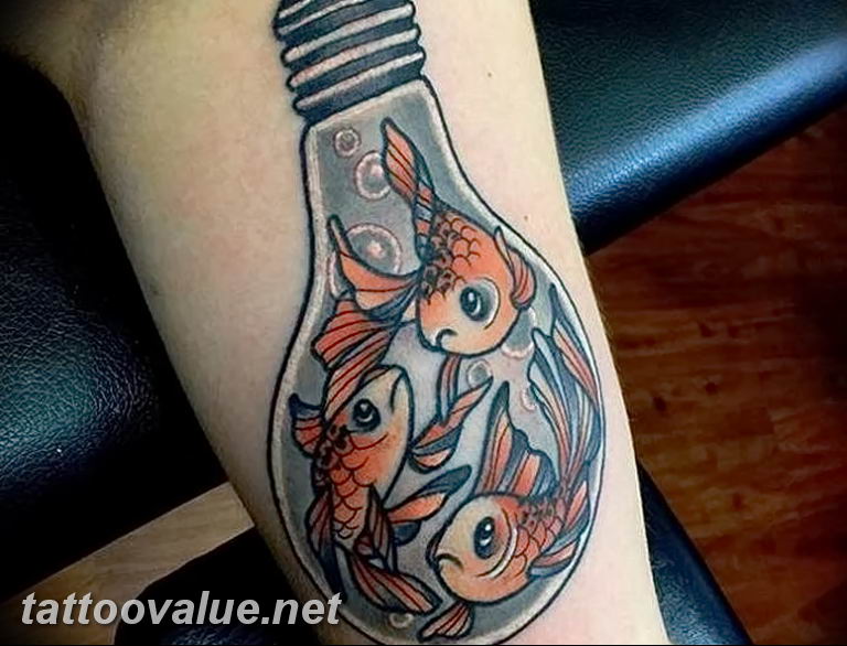 photo goldfish tattoo 04.01.2019 №023 - goldfish tattoo idea - tattoovalue.net