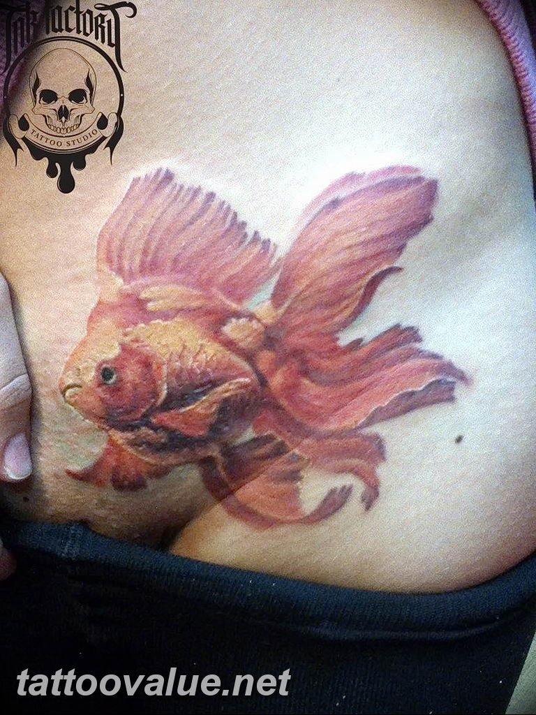 photo goldfish tattoo 04.01.2019 №025 - goldfish tattoo idea - tattoovalue.net