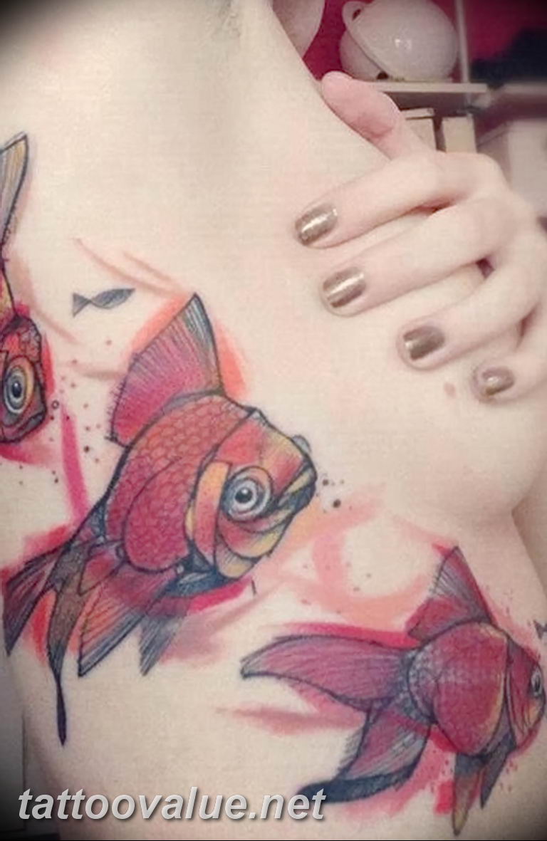 photo goldfish tattoo 04.01.2019 №032 - goldfish tattoo idea - tattoovalue.net