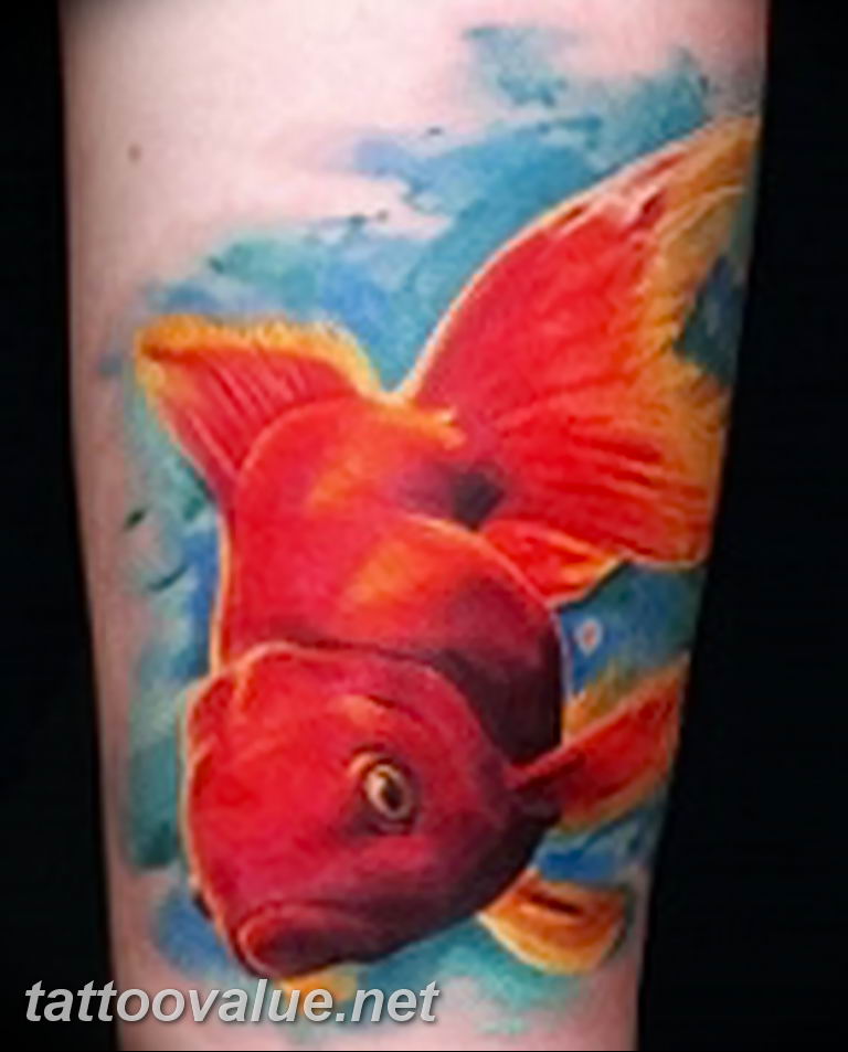 photo goldfish tattoo 04.01.2019 №046 - goldfish tattoo idea - tattoovalue.net