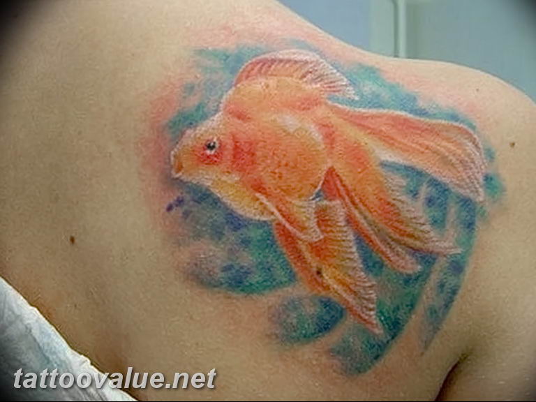 photo goldfish tattoo 04.01.2019 №056 - goldfish tattoo idea - tattoovalue.net