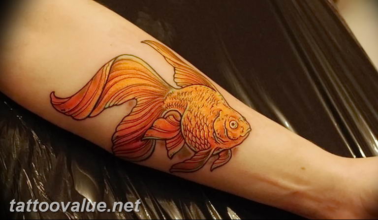 photo goldfish tattoo 04.01.2019 №066 - goldfish tattoo idea - tattoovalue.net
