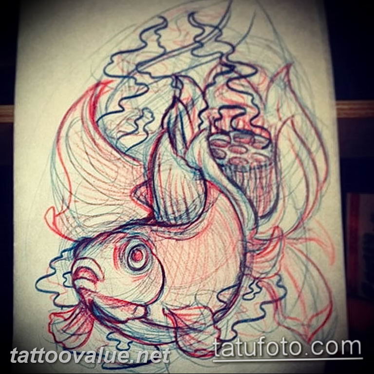 photo goldfish tattoo 04.01.2019 №075 - goldfish tattoo idea - tattoovalue.net
