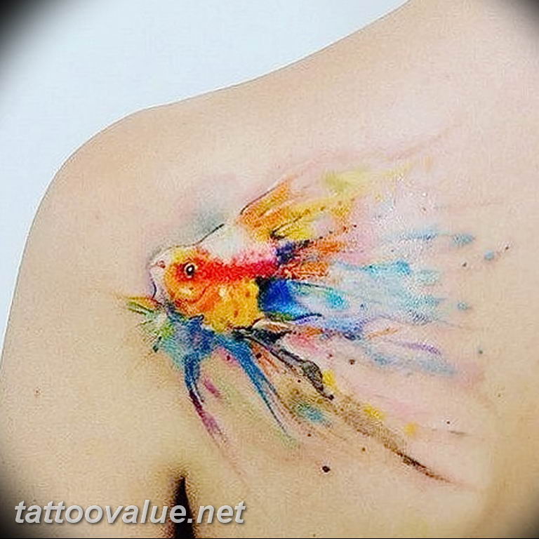 photo goldfish tattoo 04.01.2019 №086 - goldfish tattoo idea - tattoovalue.net