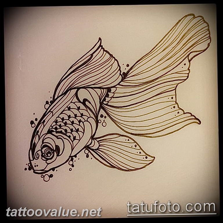 photo goldfish tattoo 04.01.2019 №089 - goldfish tattoo idea - tattoovalue.net
