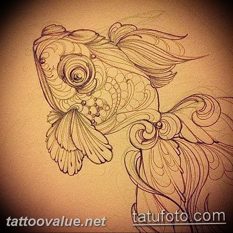 photo goldfish tattoo 04.01.2019 №091 - goldfish tattoo idea - tattoovalue.net