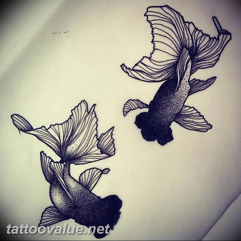 photo goldfish tattoo 04.01.2019 №096 - goldfish tattoo idea - tattoovalue.net