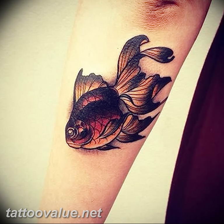 photo goldfish tattoo 04.01.2019 №098 - goldfish tattoo idea - tattoovalue.net
