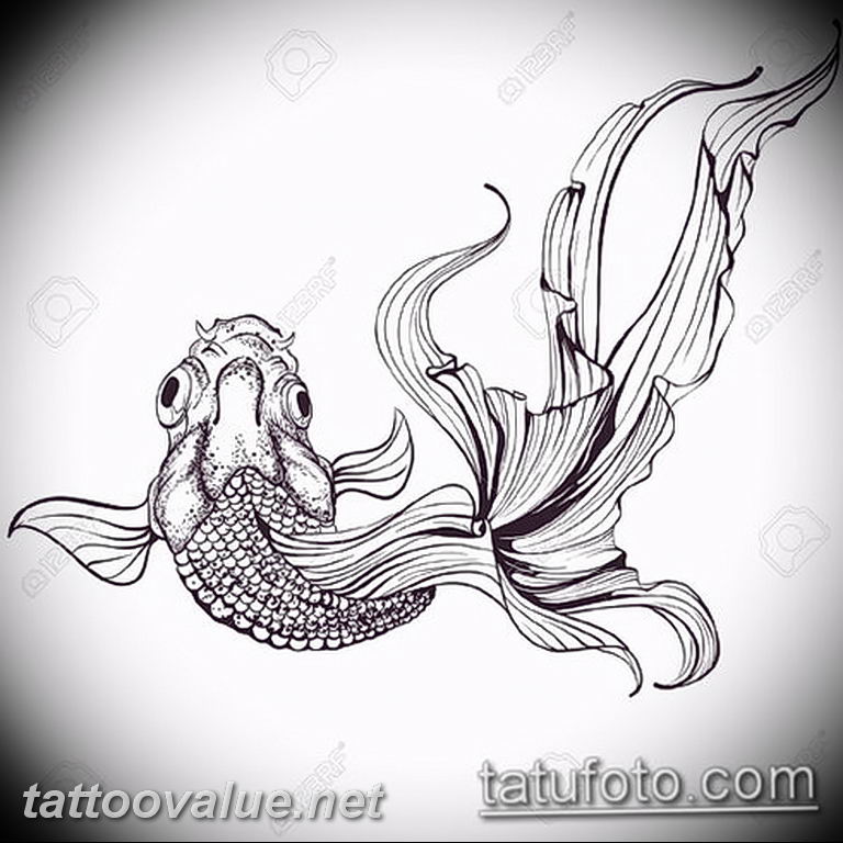 photo goldfish tattoo 04.01.2019 №103 - goldfish tattoo idea - tattoovalue.net