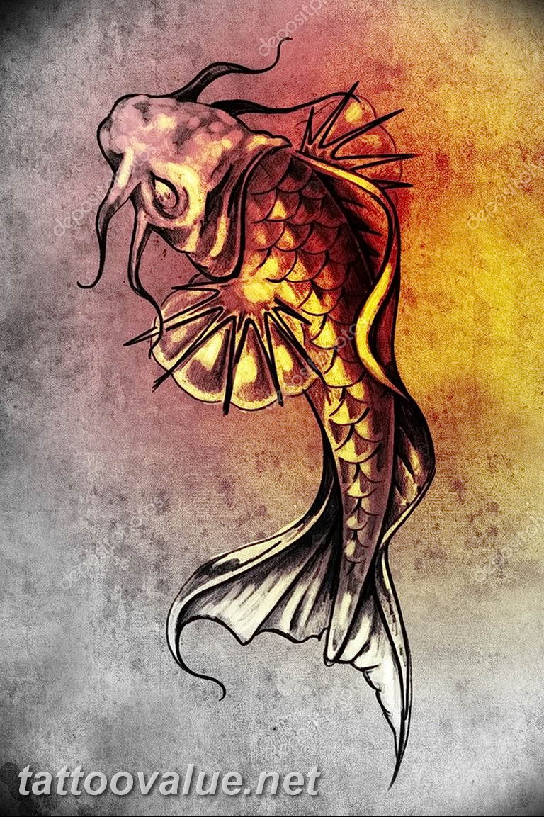 photo goldfish tattoo 04.01.2019 №144 - goldfish tattoo idea - tattoovalue.net
