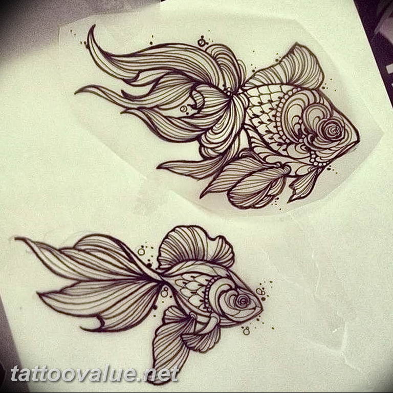 photo goldfish tattoo 04.01.2019 №152 - goldfish tattoo idea - tattoovalue.net
