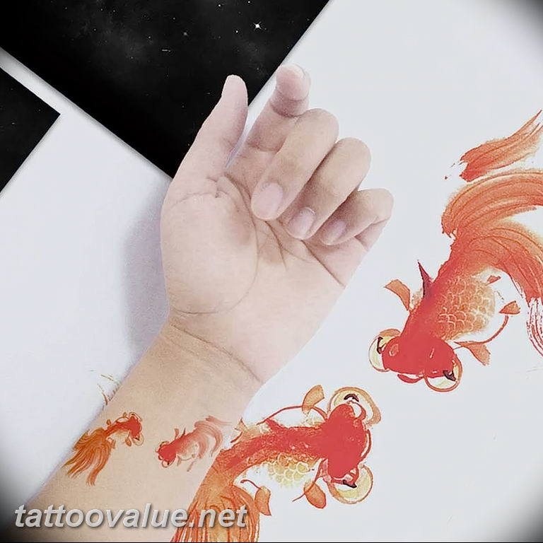 photo goldfish tattoo 04.01.2019 №218 - goldfish tattoo idea - tattoovalue.net