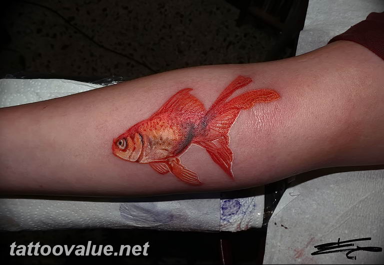 photo goldfish tattoo 04.01.2019 №233 - goldfish tattoo idea - tattoovalue.net