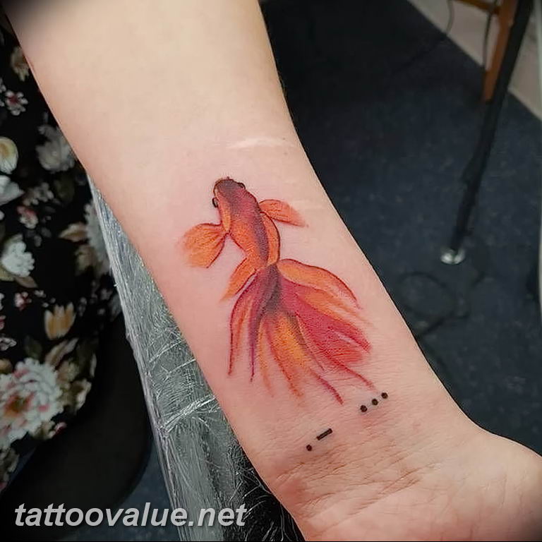photo goldfish tattoo 04.01.2019 №241 - goldfish tattoo idea - tattoovalue.net