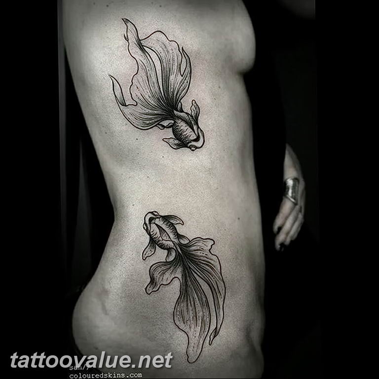 photo goldfish tattoo 04.01.2019 №266 - goldfish tattoo idea - tattoovalue.net