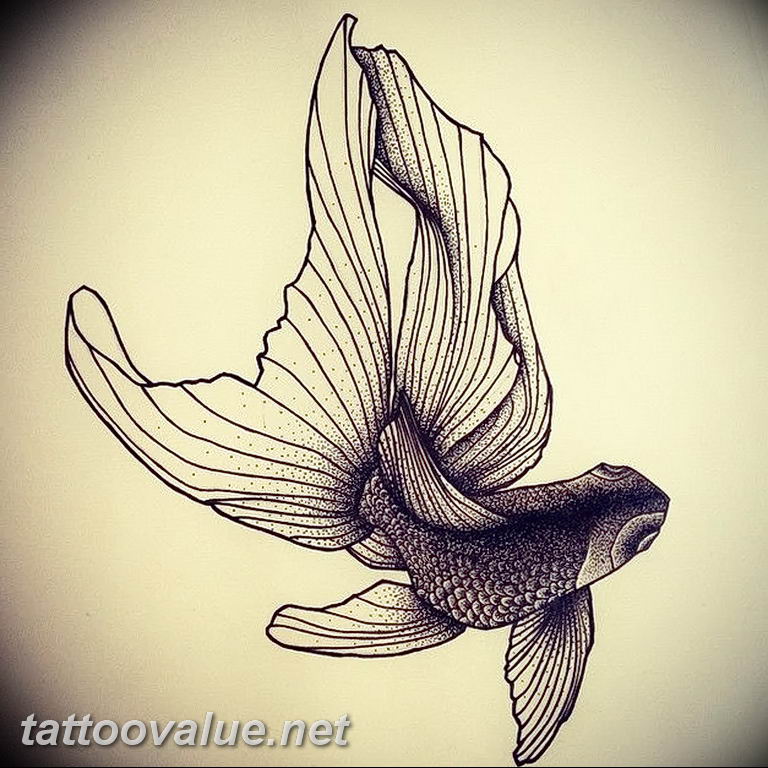 photo goldfish tattoo 04.01.2019 №305 - goldfish tattoo idea - tattoovalue.net