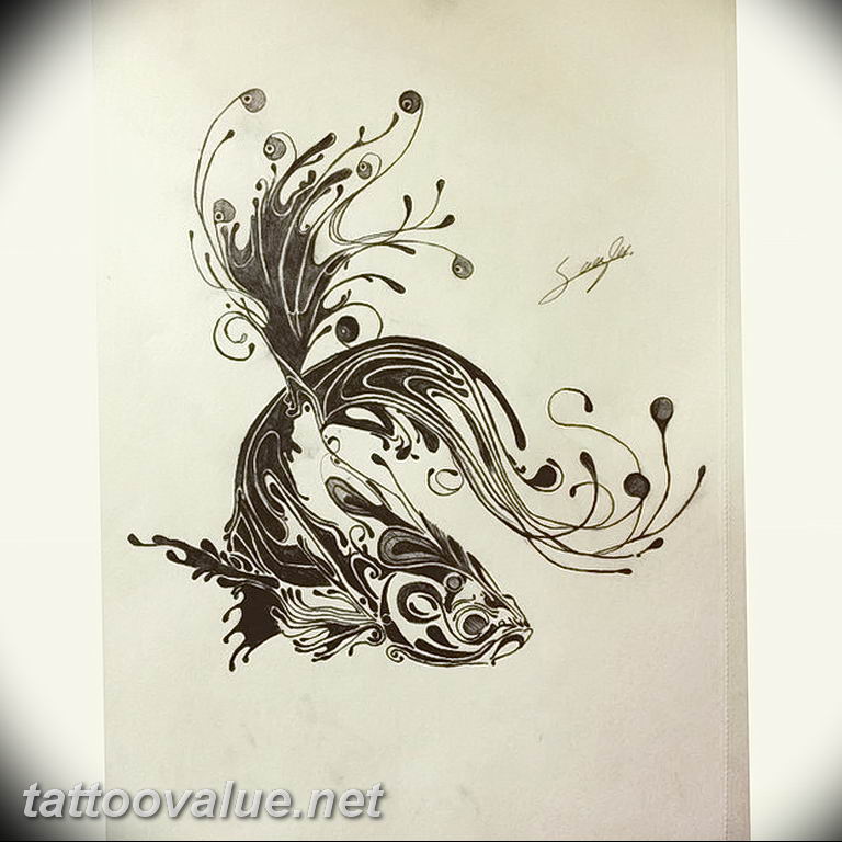 photo goldfish tattoo 04.01.2019 №313 - goldfish tattoo idea - tattoovalue.net