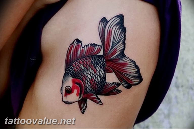 photo goldfish tattoo 04.01.2019 №316 - goldfish tattoo idea - tattoovalue.net