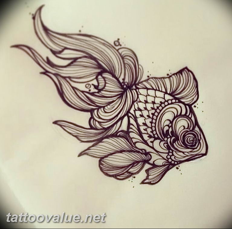 photo goldfish tattoo 04.01.2019 №318 - goldfish tattoo idea - tattoovalue.net