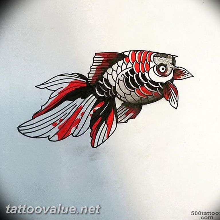 photo goldfish tattoo 04.01.2019 №324 - goldfish tattoo idea - tattoovalue.net