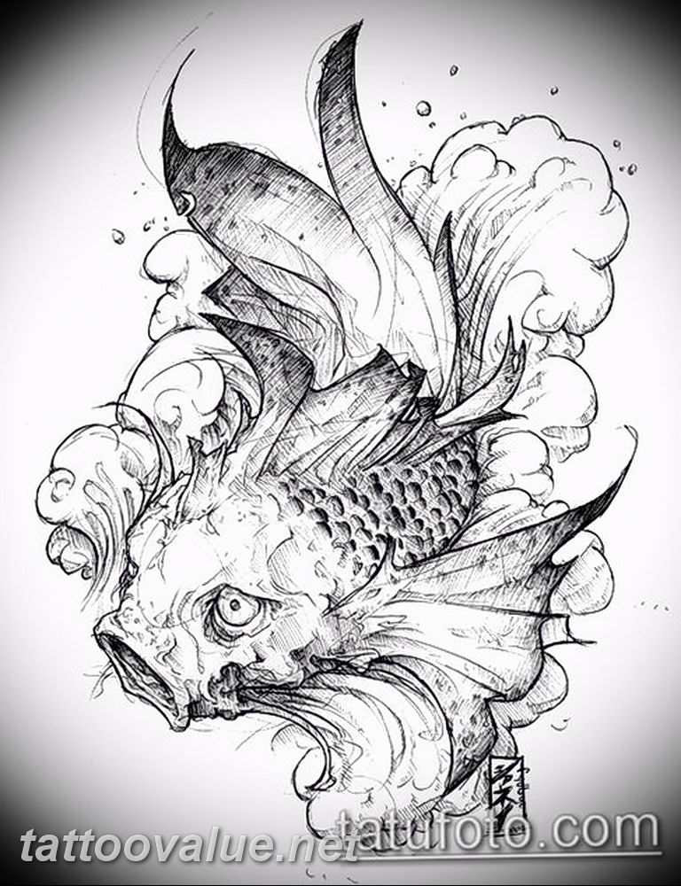 photo goldfish tattoo 04.01.2019 №362 - goldfish tattoo idea - tattoovalue.net