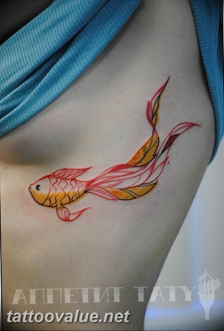 photo goldfish tattoo 04.01.2019 №436 - goldfish tattoo idea - tattoovalue.net