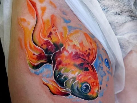 photo goldfish tattoo 04.01.2019 №444 - goldfish tattoo idea - tattoovalue.net