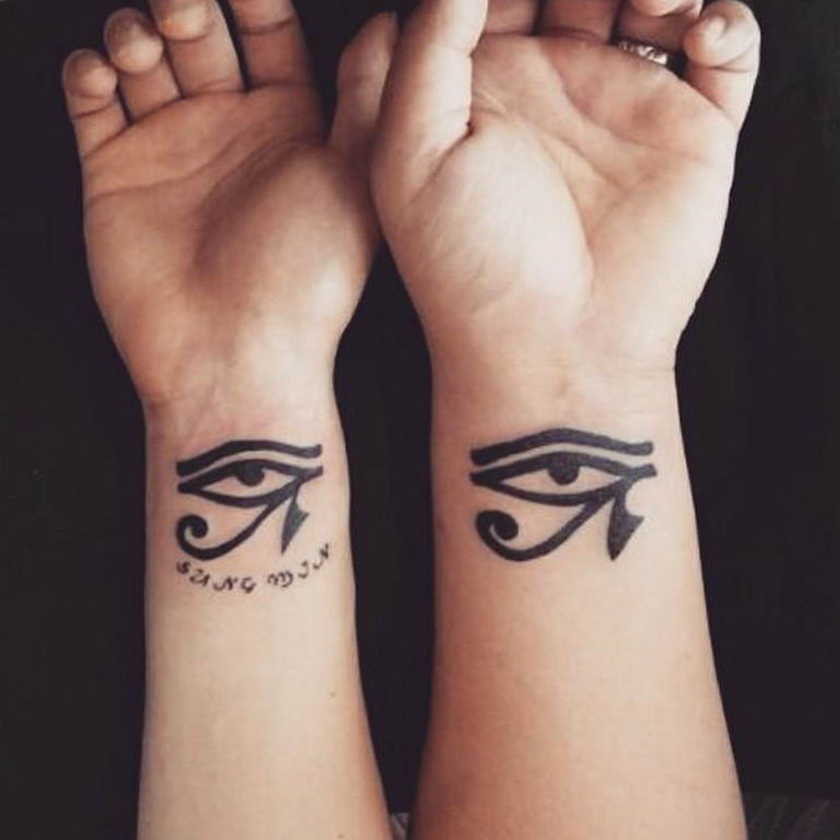 eye of horus tattoo wrist