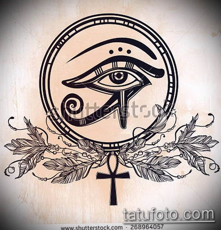 photo of eye tattoo Horus 22.01.2019 №002 - drawing tattoo god Horus Eye - tattoovalue.net