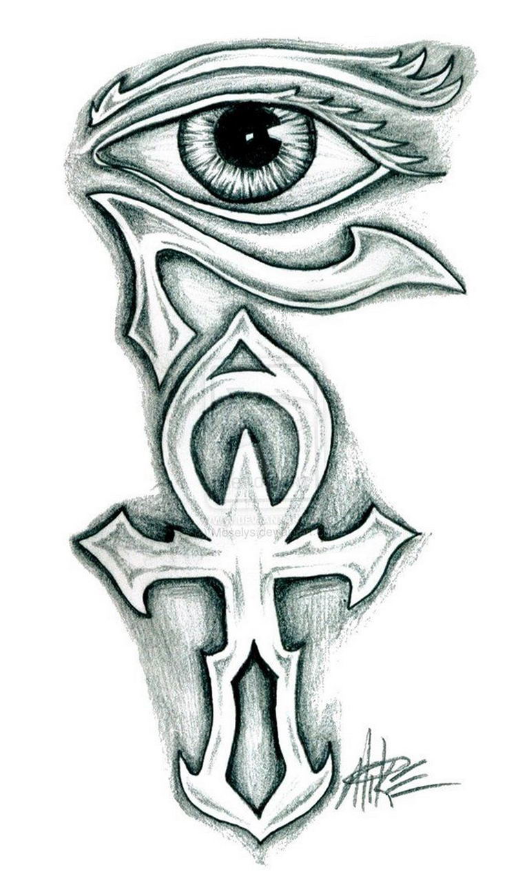 photo of eye tattoo Horus 22.01.2019 №005 - drawing tattoo god Horus Eye - tattoovalue.net
