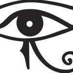 Simple black outline Eye of Horus tattoo, a classic design with clean lines. A timeless and symbolic tattoo.
