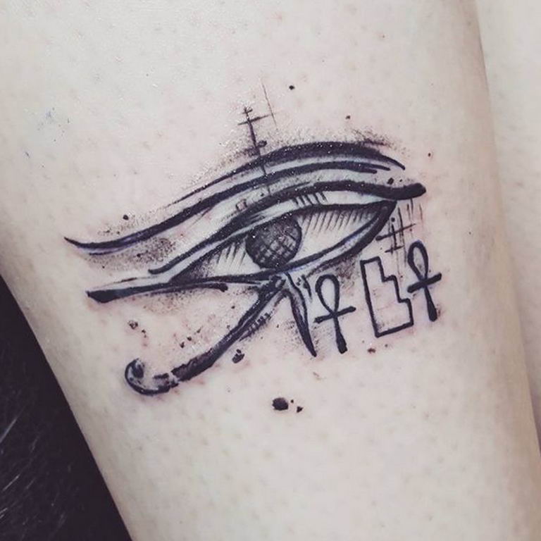 photo of eye tattoo Horus 22.01.2019 №539 - drawing tattoo god Horus Eye - tattoovalue.net