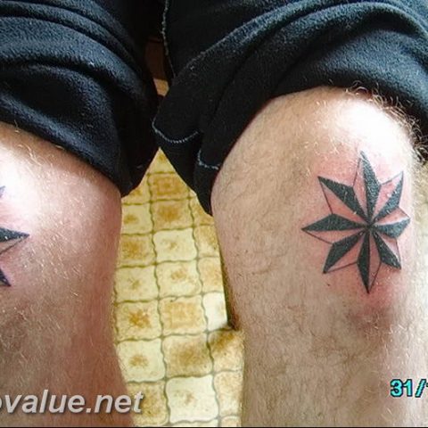 The meaning of star tattoo on knees: history, photo drawings, sketches, facts