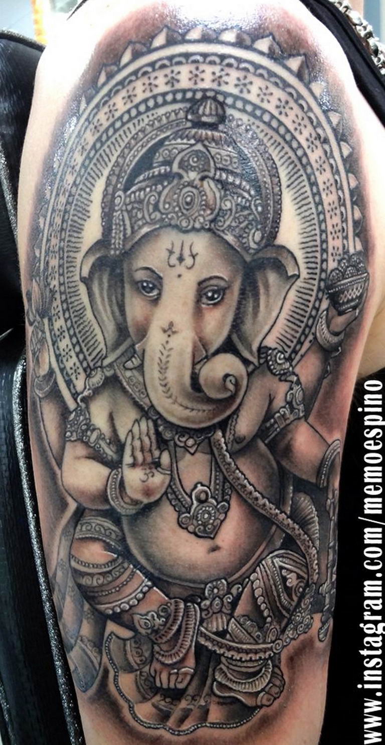 photo tattoo Ganesh  №090 - example of tattoo Ganesh -   