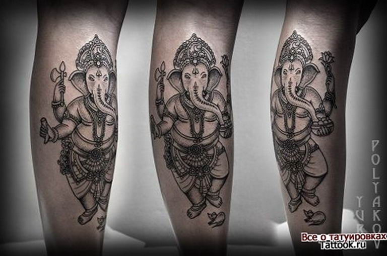 photo tattoo Ganesh 27.01.2019 №198 - example of tattoo Ganesh - tattoovalue.net