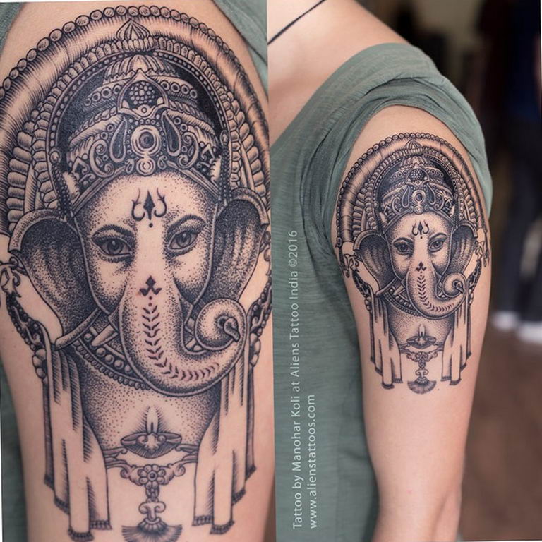 photo tattoo Ganesh 27.01.2019 №266 - example of tattoo Ganesh - tattoovalue.net