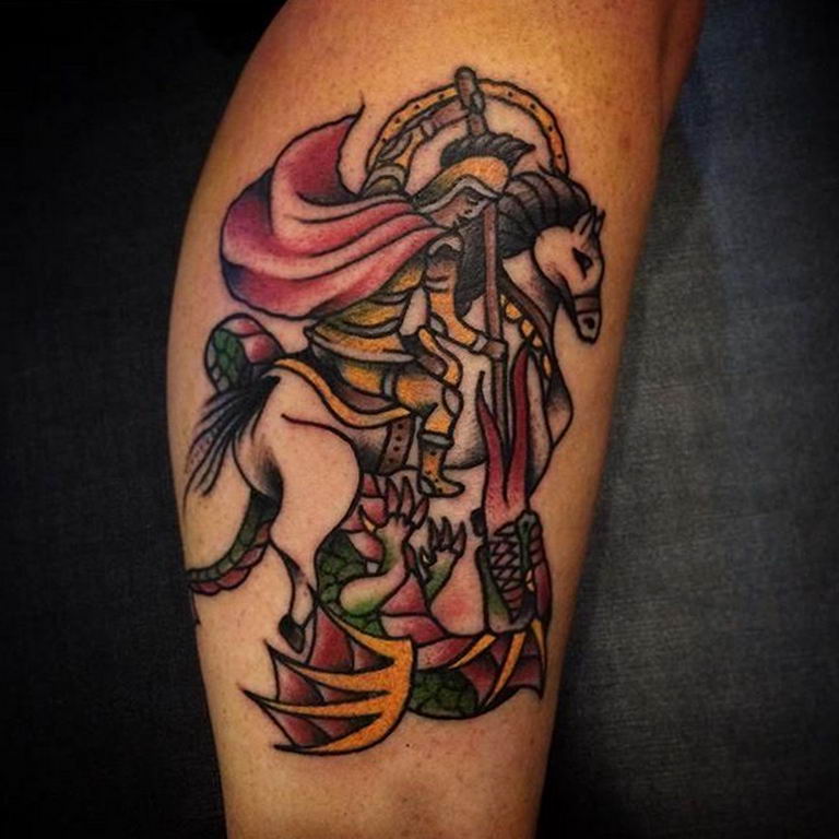 st george and dragon tattoo  Tattooed by Johnny at The Tat  Flickr