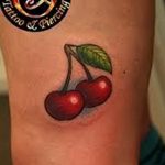 photo tattoo cherry 28.01.2019 №017 - an example of drawing a cherry tattoo - tattoovalue.net