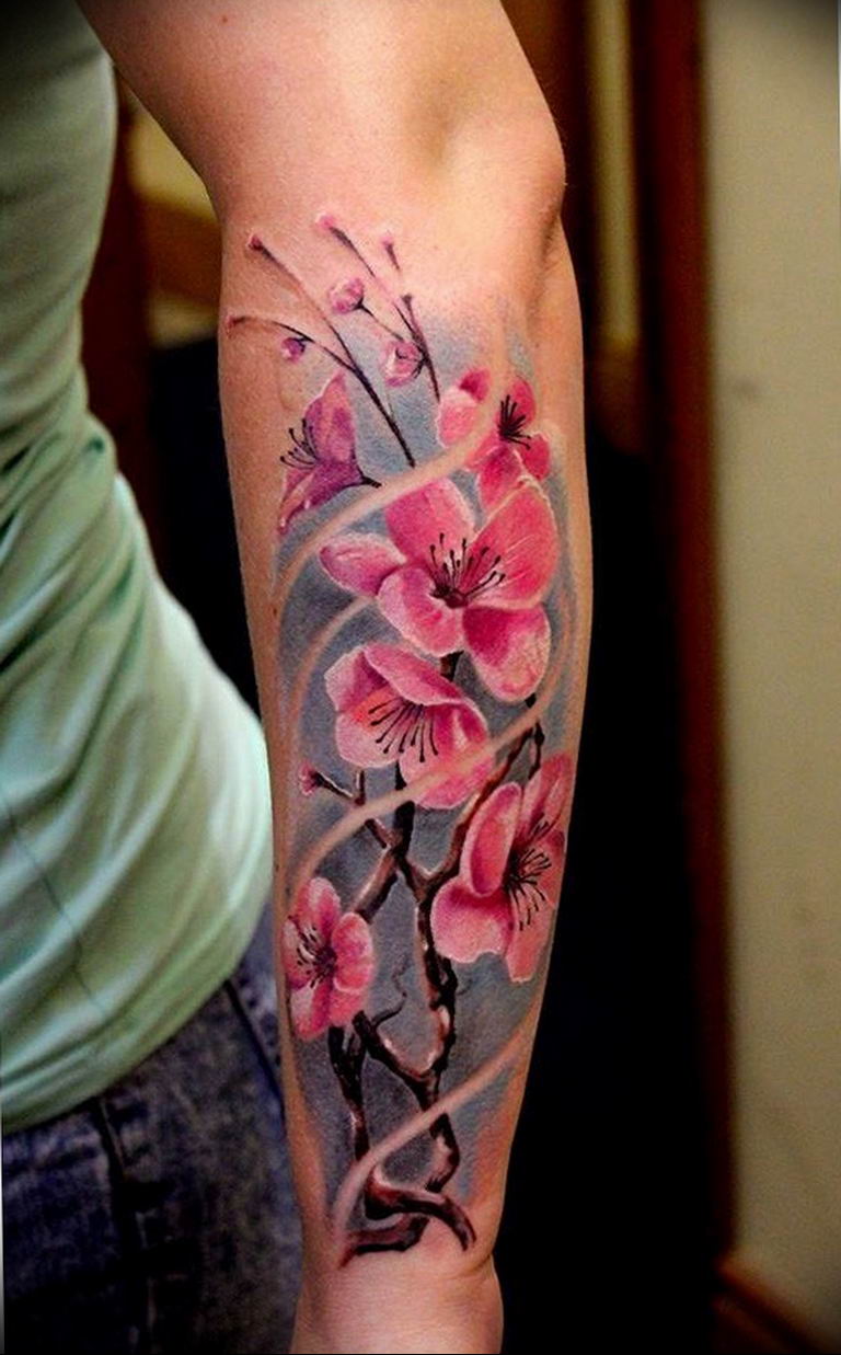 Тату цветы сакуры. Тату Сакура. Тату цветы. Тату Сакура на руке. Цветные Татуировки цветы.