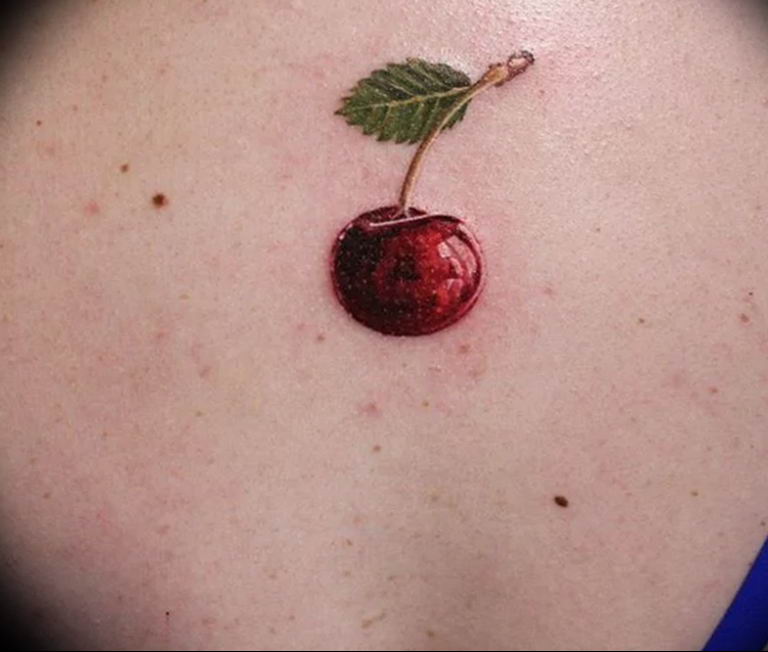 photo tattoo cherry 28.01.2019 № 040 - an example of drawing a cherry tatto...