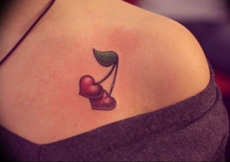 photo tattoo cherry 28.01.2019 № 193 - an example of drawing a cherry tatto...