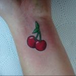 photo tattoo cherry 28.01.2019 №004 - an example of drawing a cherry tattoo - tattoovalue.net