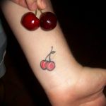 photo tattoo cherry 28.01.2019 №005 - an example of drawing a cherry tattoo - tattoovalue.net