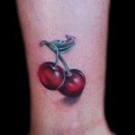 photo tattoo cherry 28.01.2019 №009 - an example of drawing a cherry tattoo - tattoovalue.net