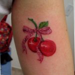photo tattoo cherry 28.01.2019 №010 - an example of drawing a cherry tattoo - tattoovalue.net